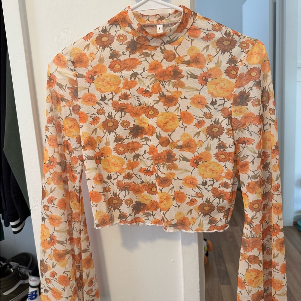 Floral Sheer Long Sleeve Top